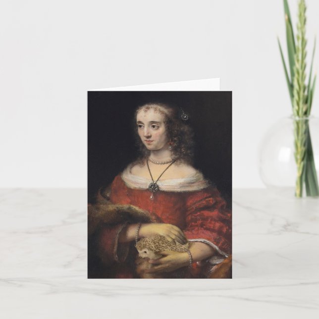 Portrait de Madame With une carte de hérisson (Devant)