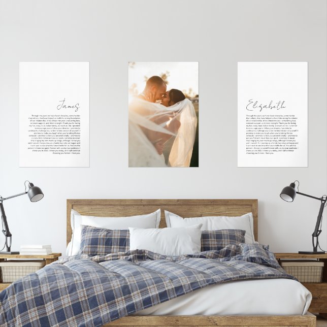 Portrait de mariage avec voeux de lui et elle (Chambre à coucher)