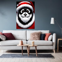 Portrait de Panda Santa Claus | AI Art Poster