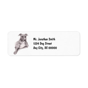 Portrait de Pit Bull au charbon