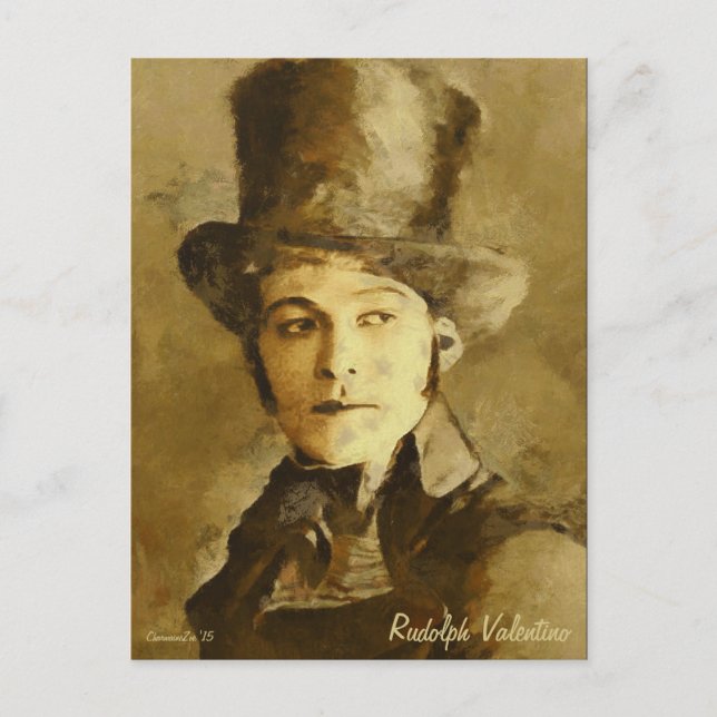 Portrait de Rudolph Valentino Art Carte postale (Devant)