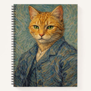 Portrait de soi avec cahier à spirale de ronrons t
