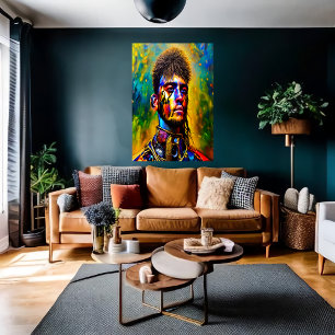 Portrait de solider en uniforme AI Art Poster