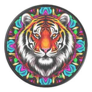 Portrait de tigre avec motif de mandala
