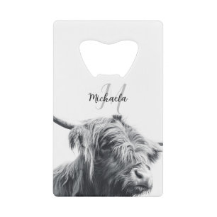 Portrait de vache Highland premier monogramme noir