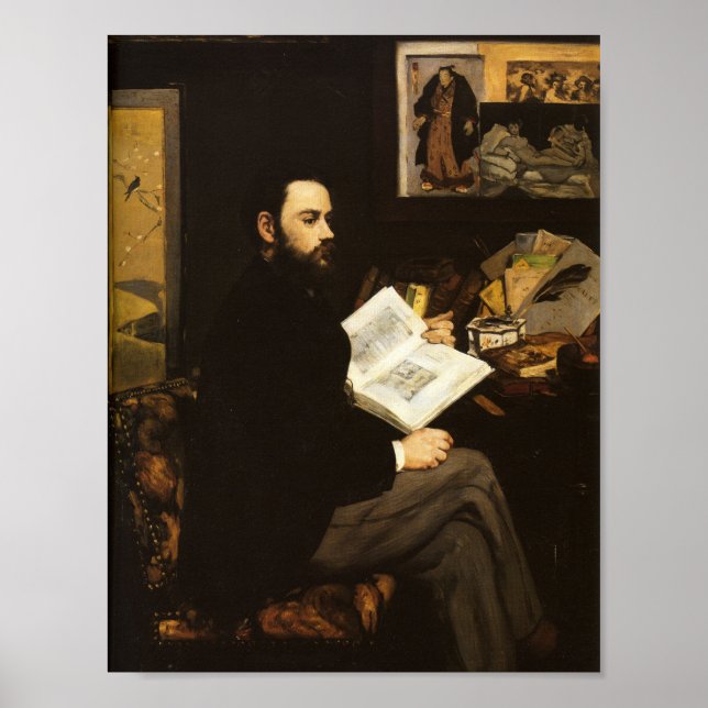 Portrait d'Emile Zola par Manet - Poster (Devant)