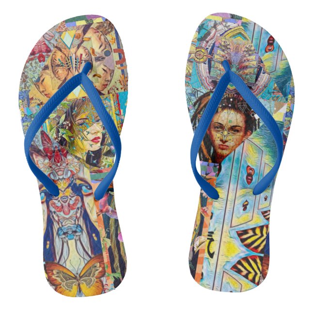 PORTRAIT DESIGNER COLLAGE FLIP FLOPS (Footbed)