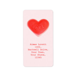 Portrait du étiquette de adresse rose du coeur dou