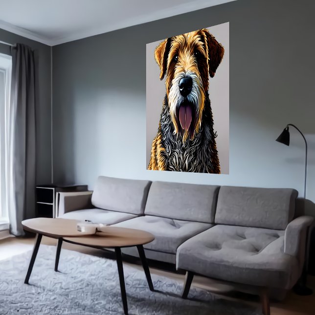 Portrait d'un Airedale Terrier | AI Art Poster (Créateur téléchargé)
