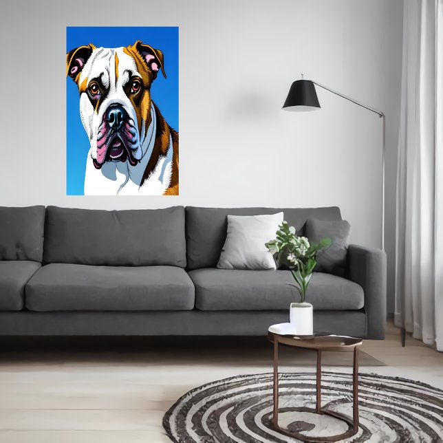 Portrait d'un Bulldog américain | AI Art Poster (Créateur téléchargé)