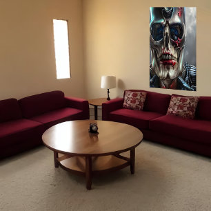 Portrait d'un crâne mort l   AI Art Poster