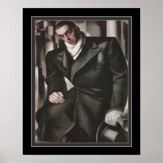 "Portrait d'un homme" Art déco de Tamara de Lempic (Devant)