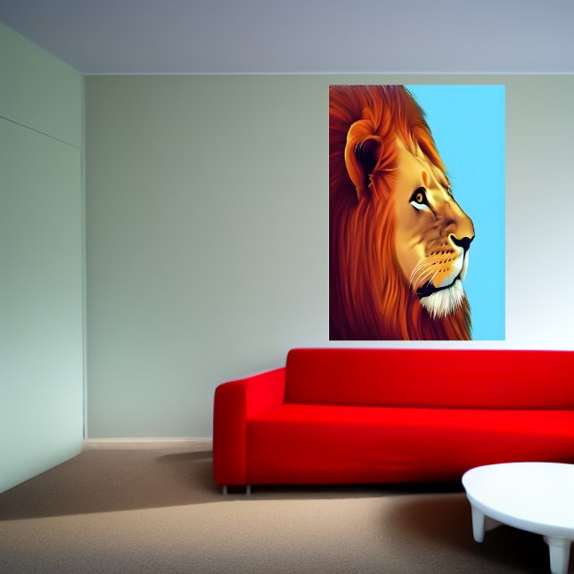 Portrait d'un lion | AI Art Poster (Créateur téléchargé)