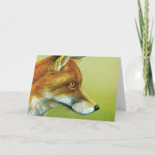 Portrait d'une carte d'art quotidien de renard
