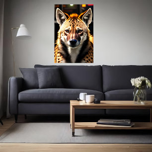 Portrait d'une Hyena AI Art Poster