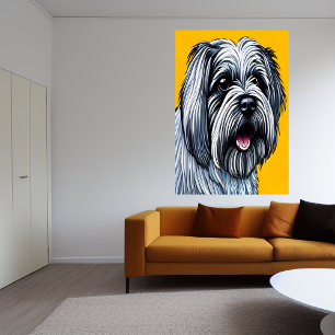 Portrait d'une Lhassa Apso   AI Art Poster