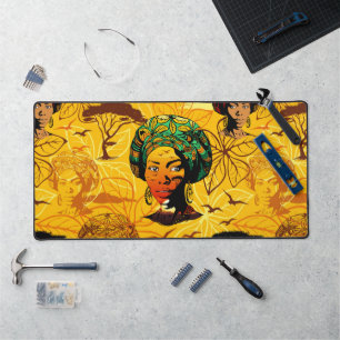 Portrait féminin africain avec coucher de soleil