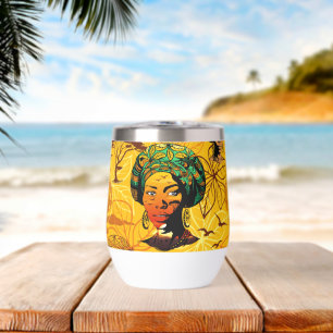 Portrait féminin africain avec coucher de soleil