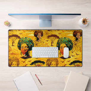 Portrait féminin africain avec coucher de soleil