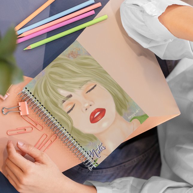 Portrait femme dessin carnet modifiable (Créateur téléchargé)