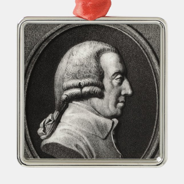 Portrait from a medallion of Adam Smith Metal Ornament (Front)