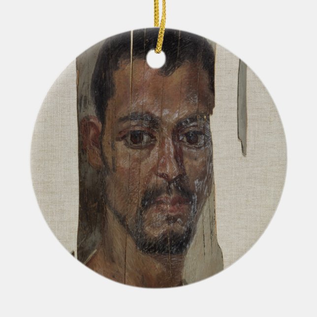 Portrait from Fayum (encaustic wax on wood) Ceramic Ornament (Front)