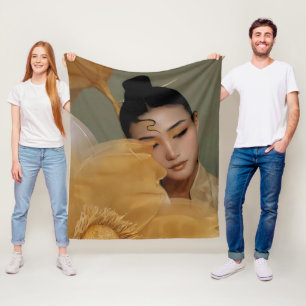 Portrait Geji GaiGai Chinese Dance Fleece Blanket