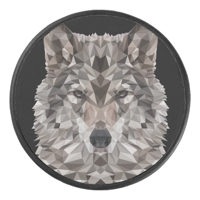 Portrait géométrique du loup gris (Devant)