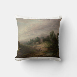 Portrait green fields throw pillow