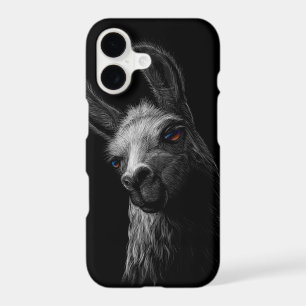 Portrait Head Cute Llama with a Black Background