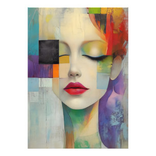 Portrait in Colour Block Surrealism Photo Print