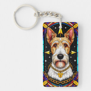 Portrait majestueux de chien dans le style du vitr