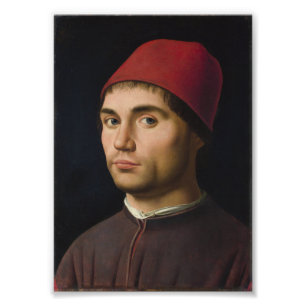 Portrait Man Antonello Messina painting art vintag Photo Print