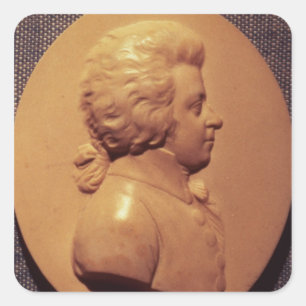 Portrait medallion of Wolfgang Amadeus Mozart Square Sticker