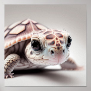 Portrait mignon de tortue Poster Carré 1:1