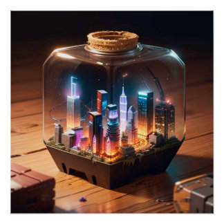 Portrait Miniature - Terrario City Futurist Poster