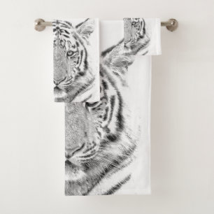 Portrait noir et blanc de tigre