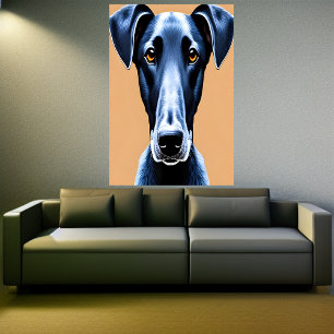 Portrait of a Azawakh   AI Art  Poster