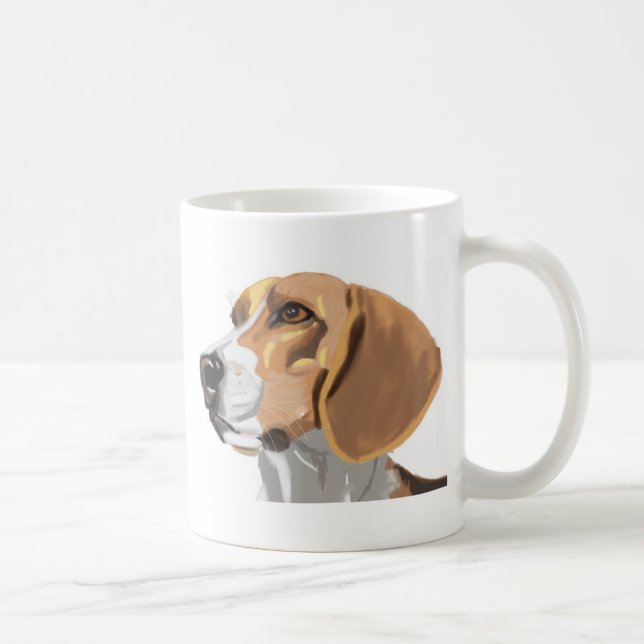 Portrait of a Beagle Head Coffee Mug (Right)