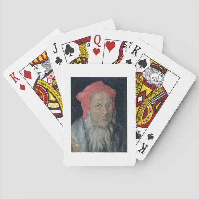 Portrait of a Bearded Man in a Red Hat, 1520 (oil Playing Cards (Back)