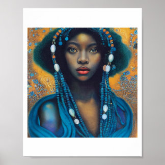 Portrait of a beautiful African Goddess Poster