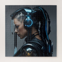 Portrait of a beautiful cyberpunk
