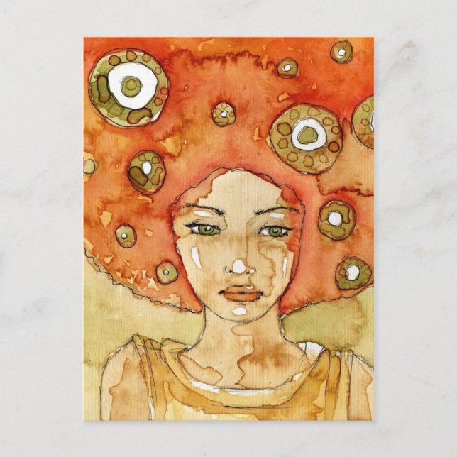 Portrait of a beautiful girl postcard (Front)