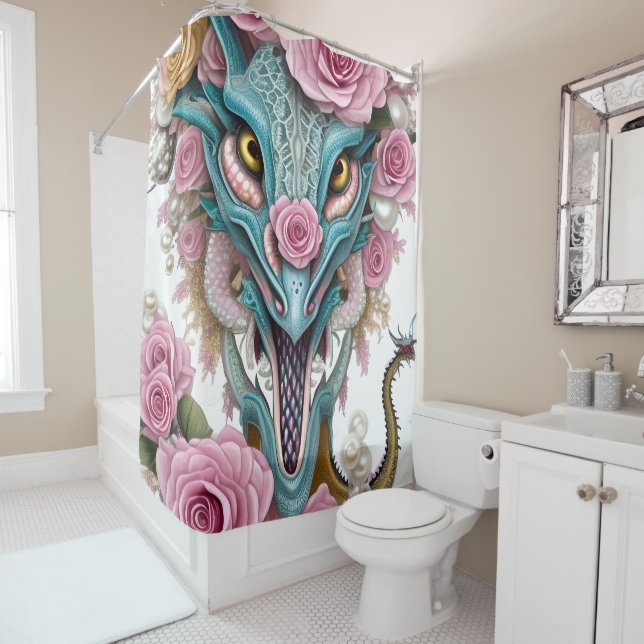 Portrait of a beautiful whimsical pink dragon head (In Situ)