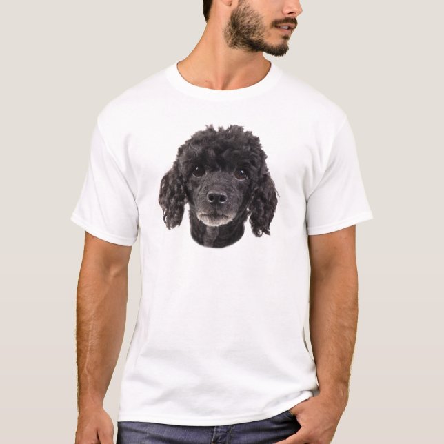 Portrait of a black poodle T-Shirt (Front)