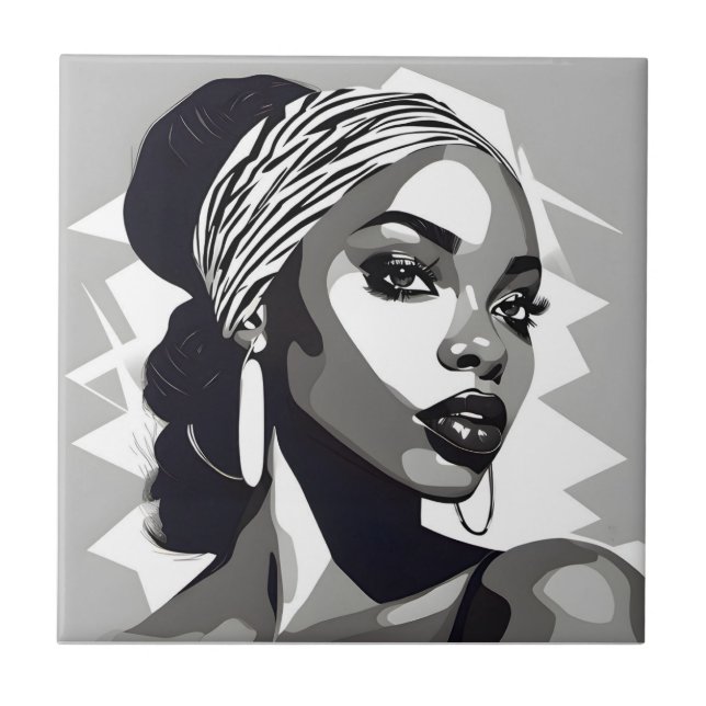 Portrait of a black Women Tile (Front)