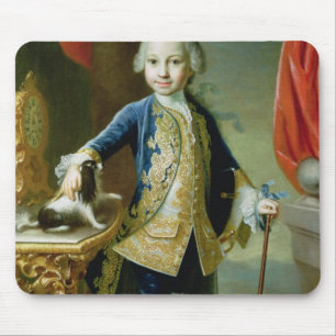 Portrait of a Boy with Pet Spaniel, 18th century Mouse Pad