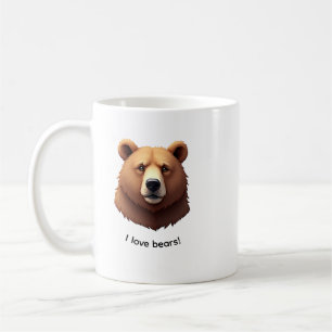 Portrait of a brown bear coffee mug