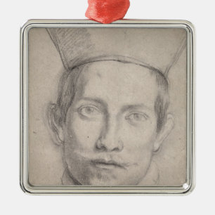 Portrait of a Cardinal 2 Metal Ornament