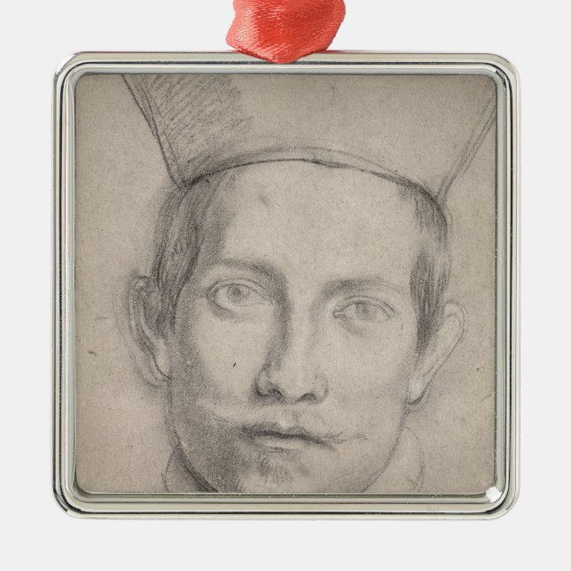 Portrait of a Cardinal 2 Metal Ornament (Front)